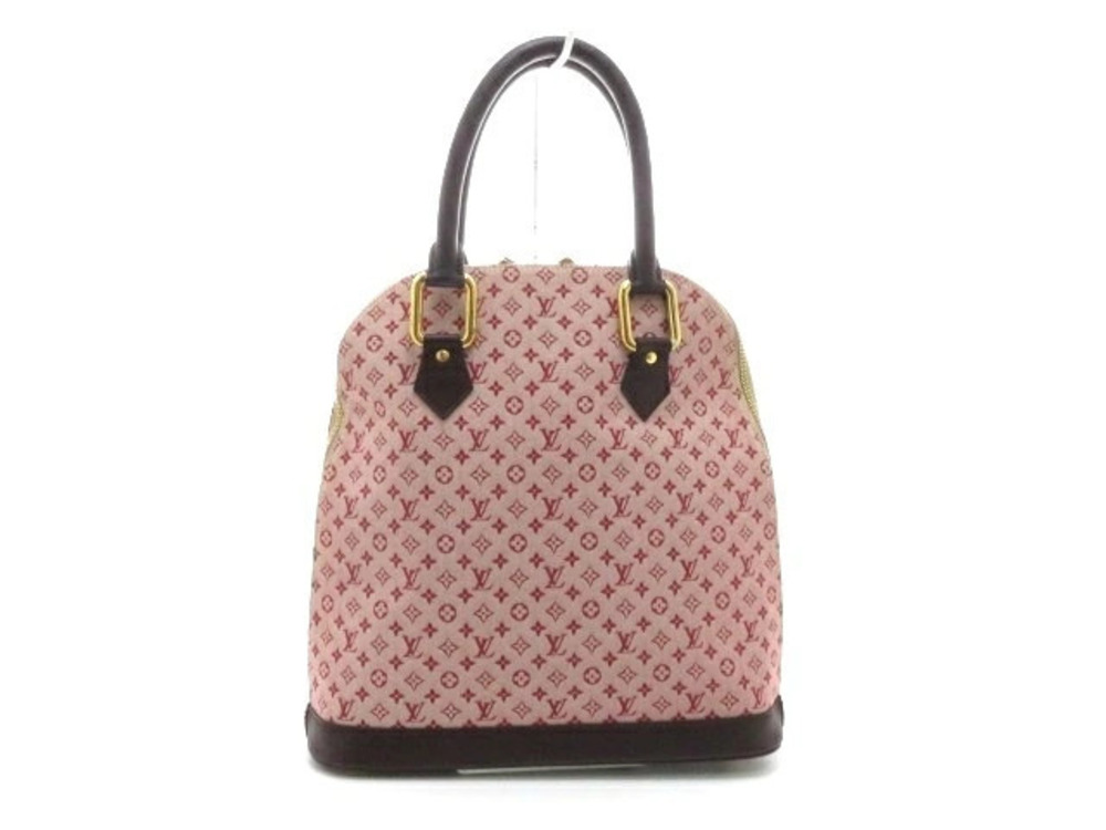 LOUIS VUITTON Alma O Monogram Handbag Cerise Red
